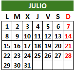 Calendario de julio 2024